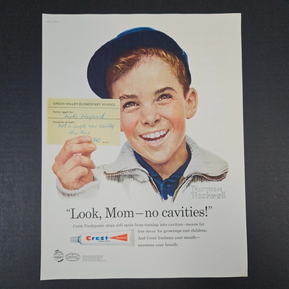 1958 Crest Toothpaste Flouristan Proctor Gamble Vintage Print Ad Norman Rockwell - Picture 1 of 4